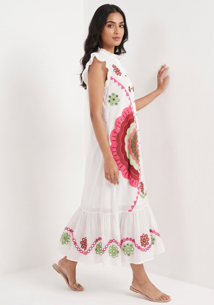 Vestido largo de algodón para mujer - Zaara
