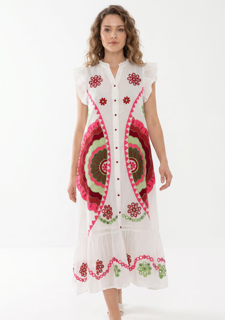 Vestido largo de algodón para mujer - Zaara