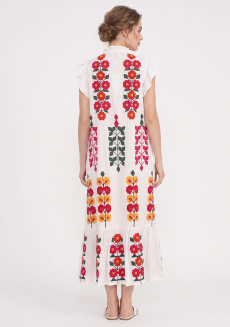 Vestido largo de algodón para mujer - Zaara