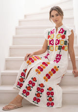 Vestido largo de algodón para mujer - Zaara