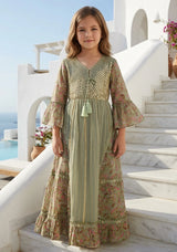 Girls' Shimmer Cotton dress V-Neck - Marina