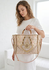 ibBan Hand Embroidered Tote Bag | Premium Cotton Canvas Designer - Vidha