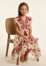 Girls' Cotton long dress V-Neck - Jelisha