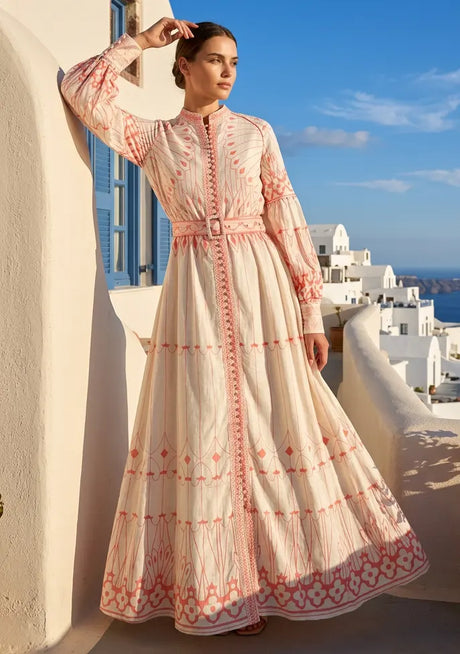 ibBan Cotton Long Dress with Hand Embroidery | Women's - Meerab Long Dress