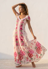 ibBan Hand Embroidered Floral Cotton Maxi Dress -Saira Maxi Dress