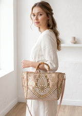ibBan Hand Embroidered Tote Bag | Premium Cotton Canvas Designer - Vidha