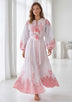 Vestido largo de algodón de cuello redondo para mujer - Naisha