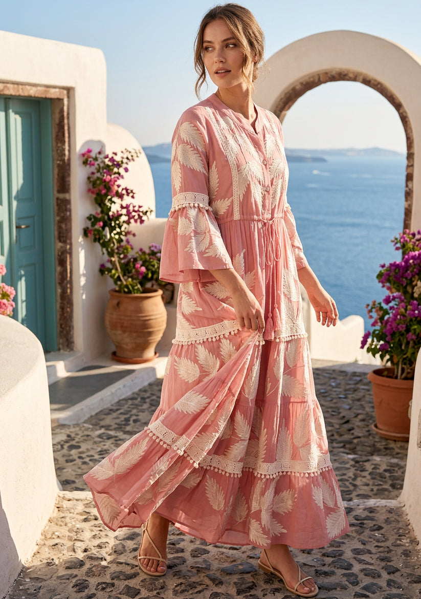 ibBan Hand Embroidered Long Tunic Dress - Livia Long Tunic