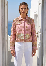 ibBan Hand Embroidered Canvas Jacket | Women's Luxury Fashion - Love Jacket