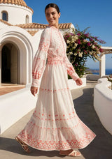 ibBan Cotton Long Dress with Hand Embroidery | Women's - Meerab Long Dress