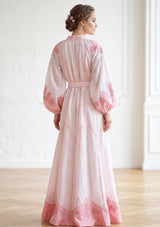 Vestido largo de algodón de cuello redondo para mujer - Naisha