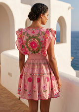 ibBan Hand Embroidered Long Dress | Luxury Bohemian Short Dress - Orla