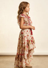 Girls' Cotton long dress V-Neck - Jelisha