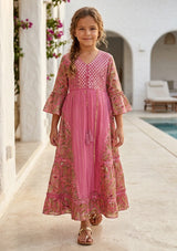 Girls' Shimmer Cotton dress V-Neck - Marina