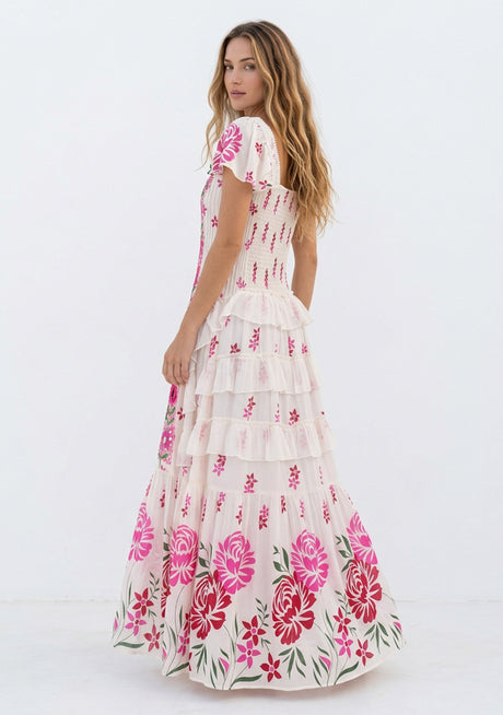ibBan Hand Embroidered Floral Cotton Maxi Dress -Saira Maxi Dress