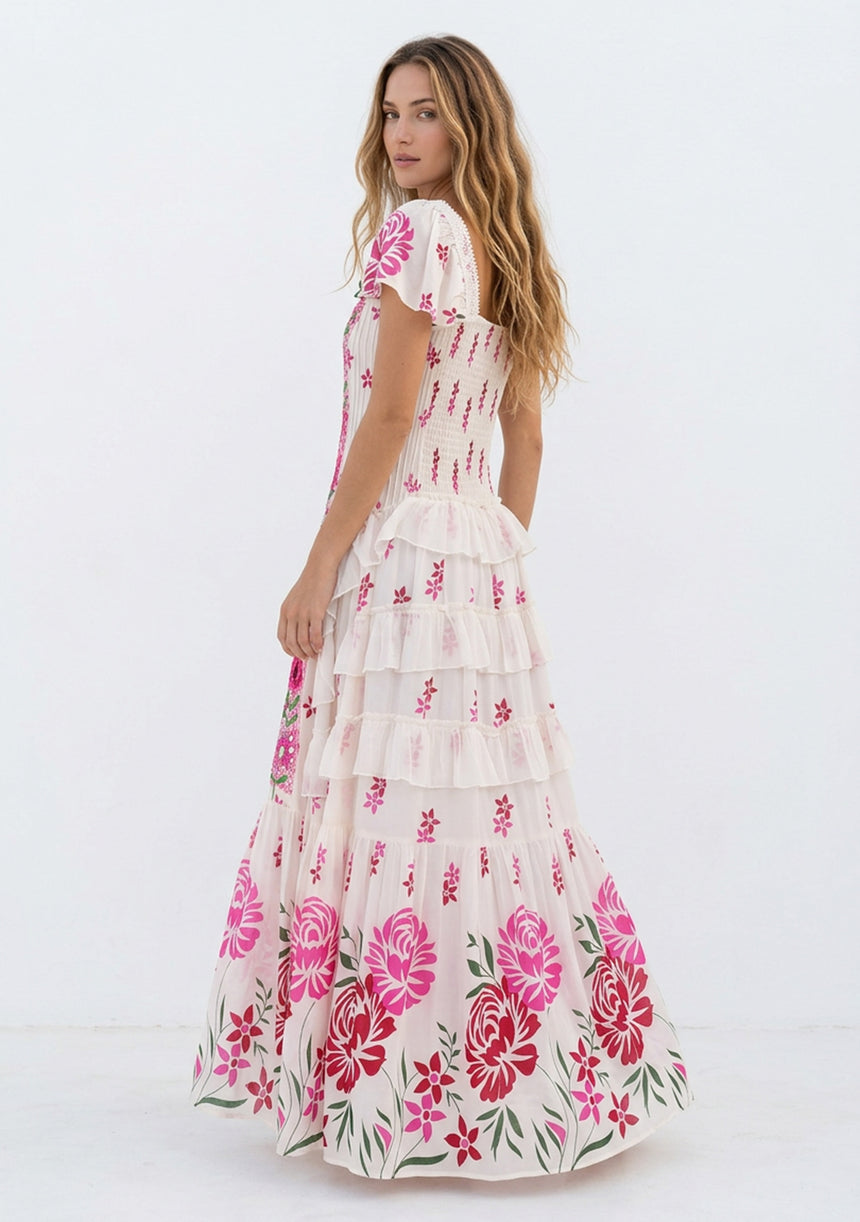 ibBan Hand Embroidered Floral Cotton Maxi Dress -Saira Maxi Dress