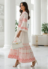 ibBan Cotton Long Tunic Dress with Hand Embroidery - Meerab Long Tunic