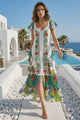 Vestido largo de algodón con cuello en V para mujer - Sanura