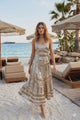 Vestido Maxi de Red de Mujer Cuello Redondo - Liyana