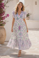 Maxivestido de algodón con cuello en V para mujer - Kiran
