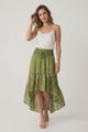 Minivestido de seda verde oliva para mujer - Clásico