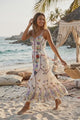 Maxivestido de algodón con cuello en V para mujer - Lulama