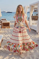 Maxivestido de algodón con cuello en V para mujer - Funami