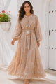 Vestido largo de algodón con cuello redondo para mujer - Bisma