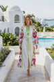 Vestido largo de algodón con cuello redondo para mujer - Sona