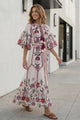 ibBan Blue Floral Hand Embroidered Cotton Long Dress - Imaani Long Dress
