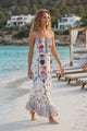 Maxivestido de algodón con cuello en V para mujer - Lulama