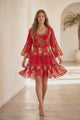 Minivestido de algodón con cuello redondo para mujer - Soha