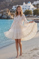 Minivestido de algodón con cuello redondo para mujer - Anshi