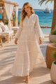 Maxivestido de algodón con cuello en V para mujer - Anika