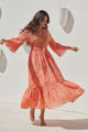 ibBan Printed Long Dress with Hand Embroidery | Women's Resort Maxi Dress - Maya