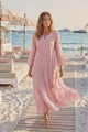 Vestido maxi de algodón con cuello redondo para mujer - Aanshi