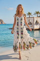 Vestido Maxi de Algodón con Cuello Drapeado para Mujer - Naira