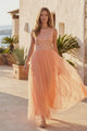 Women's Georgette Maxi Dress Peach - Bridal