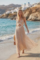 Vestido largo de lino con cuello en V para mujer - Ditya