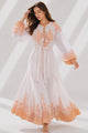 Vestido largo de algodón de cuello redondo para mujer - Naisha