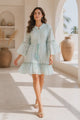 Women's Cotton Mini Dress V-Neck - Hazal