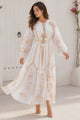 Vestido largo de algodón con cuello redondo para mujer - Bisma