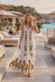 Vestido Maxi de Algodón con Cuello Drapeado para Mujer - Naira