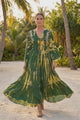 Maxivestido de lino de cuello redondo para mujer - Estilo tubo