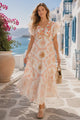 Maxivestido de algodón con cuello en V para mujer - Kiran
