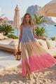 Vestido largo de algodón con cuello redondo para mujer - Haniya