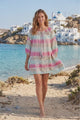 Minivestido de algodón con cuello redondo para mujer - Nysa