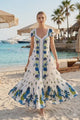 Vestido Maxi de Algodón con Cuello Drapeado para Mujer - Naira