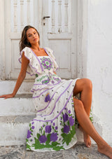 ibBan Hand Embroidered Cotton Maxi Dress-Akira Long Dress