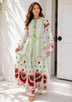 Vestido largo de algodón con cuello redondo para mujer - Raso